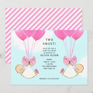 Baby Shower Girl Twins Invitation