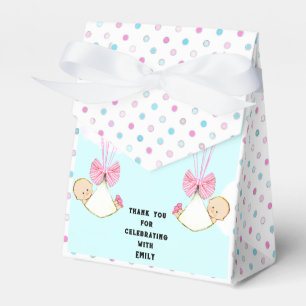 Baby Shower Girl Twins Thank You Favour Box