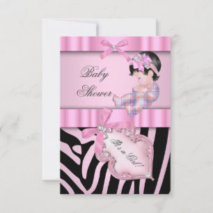 Baby Shower Girl Zebra Pink Invitation