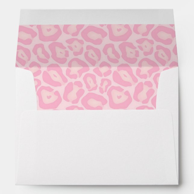Baby Shower Girls Pink Leopard Safari Invitation Envelope (Back (Bottom))