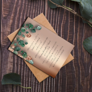 Baby Shower Glitter Feet Rose Glitter Eucalyptus Invitation