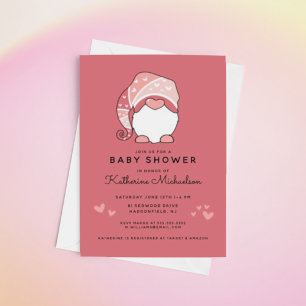 BABY SHOWER   Gnome & Hearts Invitation