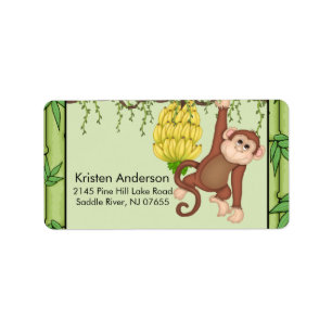 Baby Shower Going Bananas Monkey address Label