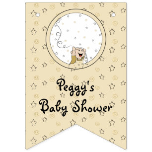 Baby Shower Gold/Black Stars, Swallowtail Banner