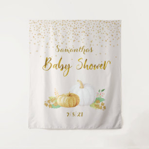 Baby Shower Gold Pumpkin Backdrop Photo Booth Tapestry