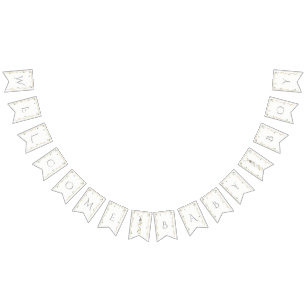 Baby Shower Gold/Silver Castle Swallowtail Banner