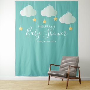 Baby Shower Gold Stars Photo Booth Backdrop Tapestry