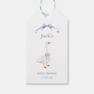 Baby shower goose blue gift tags