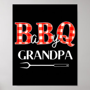 Baby shower grandpa bbq party cute matching family poster