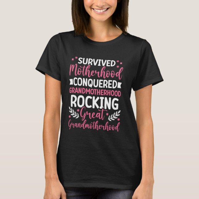 Baby Shower Great Grandma Great Grandmotherhood T-Shirt (Front)