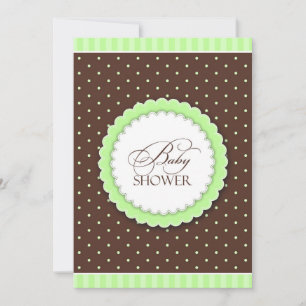 Baby Shower Green/Brown Flat Invitation