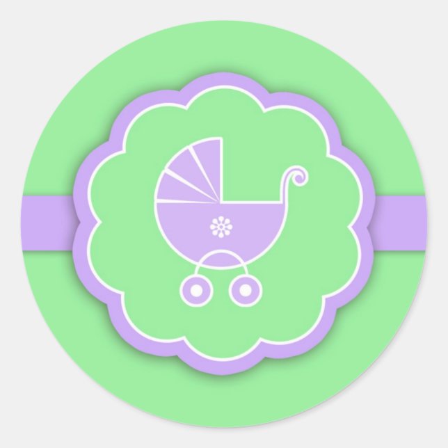 Baby Shower Green Neutral Sticker (Front)