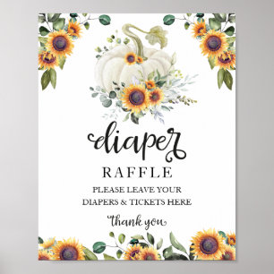 Baby Shower Greenery Diaper Raffle Game Sign
