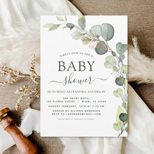 Baby Shower Greenery Eucalyptus Botanical Elegant