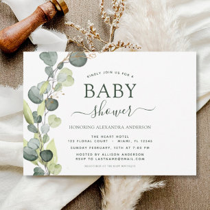 Baby Shower Greenery Eucalyptus Botanical Elegant Invitation