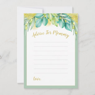 Baby Shower Greenery Eucalyptus Leaves Mummy-To-Be Advice Card