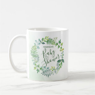 Baby Shower Greenery Wreath Coffee Mug