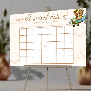 Baby Shower Guess The Due Date Calendar Poster
