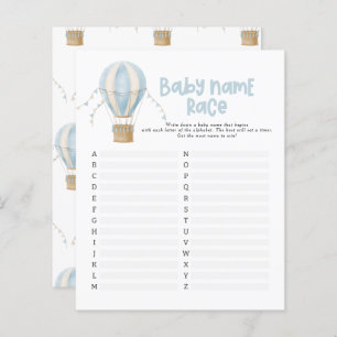 Baby shower guess the name modern hot air balloon