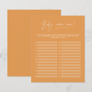 Baby shower guess the name modern mustard yellow
