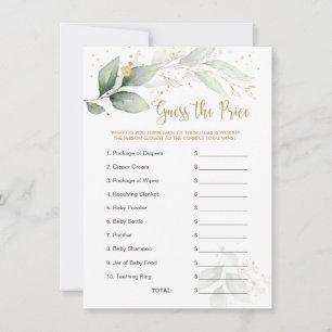 Baby Shower Guess the Price Game Greenery Foliage