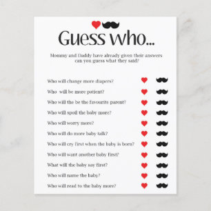 Baby shower guess who game - simple and elegant