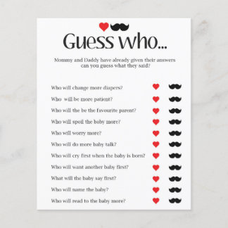 Baby shower guess who game - simple and elegant