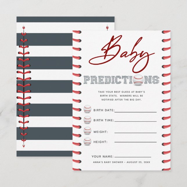 Baby Shower Guessing Game baby predictions Invitation (Front/Back)