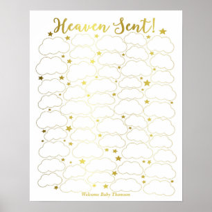 Baby Shower Guest Book Poster - Heaven Sent