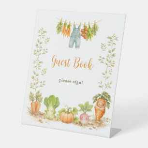 Baby Shower Guest Book Watercolor Little Sprout Pedestal Sign