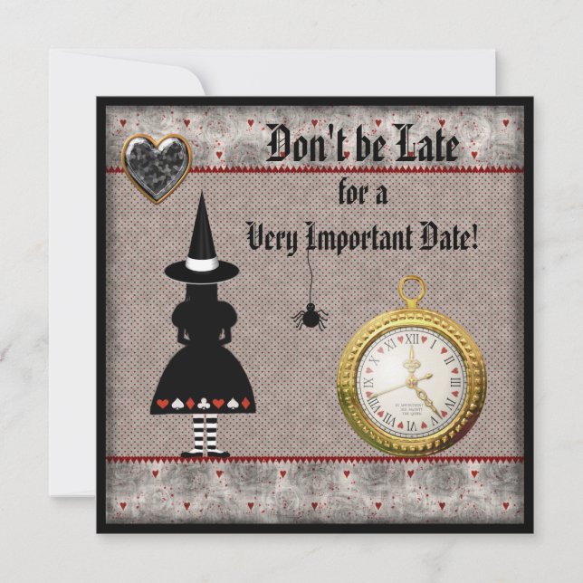 Baby Shower Halloween Alice in Wonderland Invites (Front)