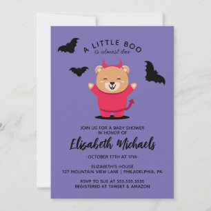BABY SHOWER   Halloween Cute Lil' Bear Devil Card