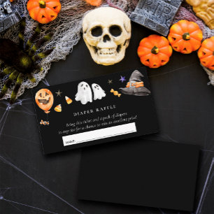 Baby Shower Halloween Diaper Raffle Black Enclosure Card
