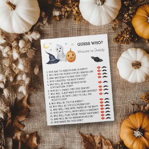 Baby Shower Halloween Ghost Guess Who Notepad