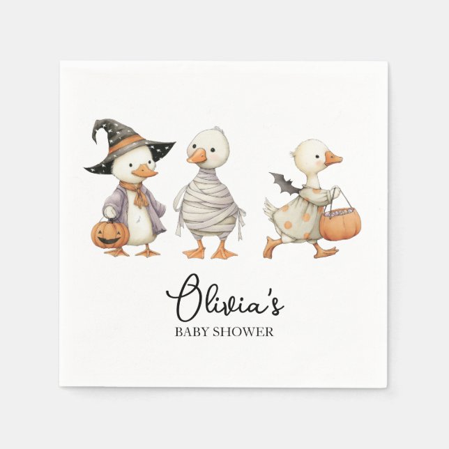 Baby Shower Halloween goose Napkin (Front)