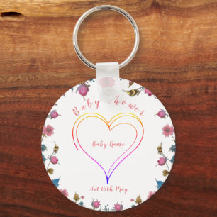 Baby Shower Heart Key Ring