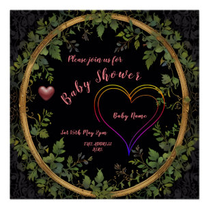 Baby Shower Heart Poster