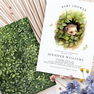 Baby Shower Hedgehog Watercolor Invitation