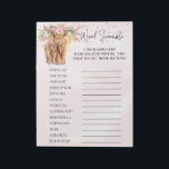 Baby Shower Highland cow Pink Word scramble Game Notepad<br><div class="desc">This design may be personalised in the area provided by changing the photo and/or text. Or it can be customised by clicking Personalise this Template and then choosing the click to customise further option and delete or change the colour of the background, add text, change the text colour or style,...</div>