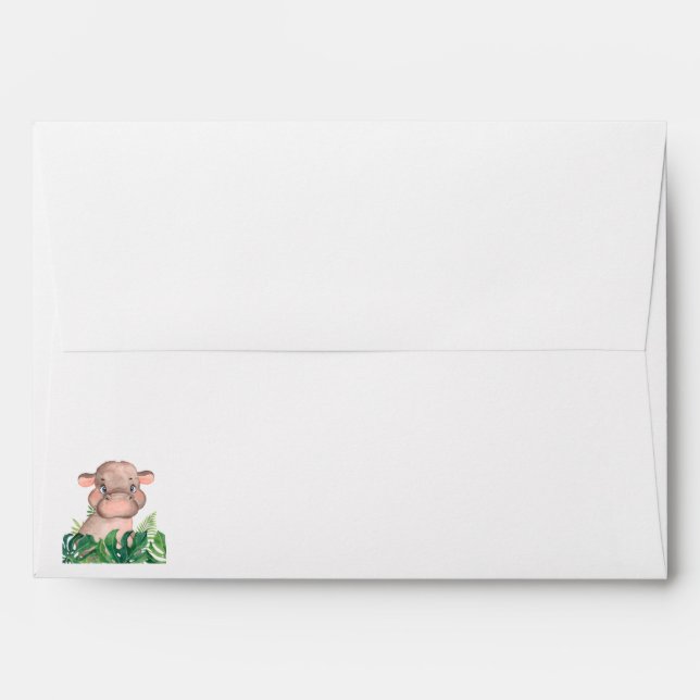  Baby Shower Hippo Envelope (Back (Top Flap))
