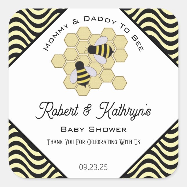 Baby Shower Honey Personalised Label (Front)