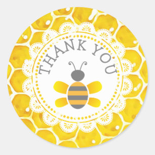 Baby Shower Honeybee Thank You Honeycomb Stickers