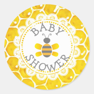 Baby Shower Honeybee Themed Honeycomb Stickers