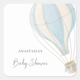 Baby Shower Hot Air Balloon Name Favour Label