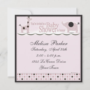 Baby Shower in Pink Poka Dots Invitation