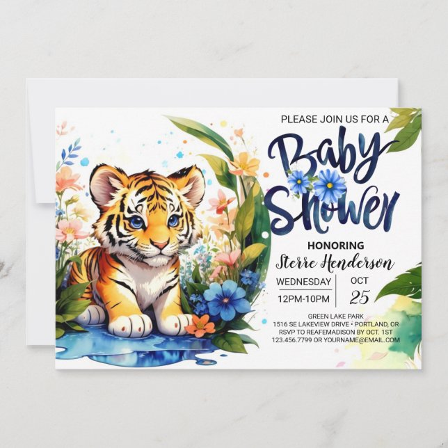 Baby Shower in the Tiger's Domain Invitation (Front)