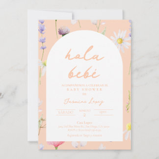 Baby Shower Invitación Peach Spanish Invitation