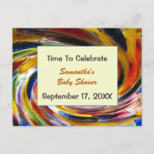 Baby Shower Invitaiton Gender Neutral Colourful