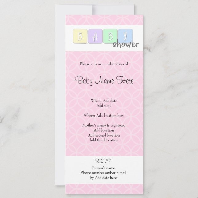 Baby shower invitation (Front)