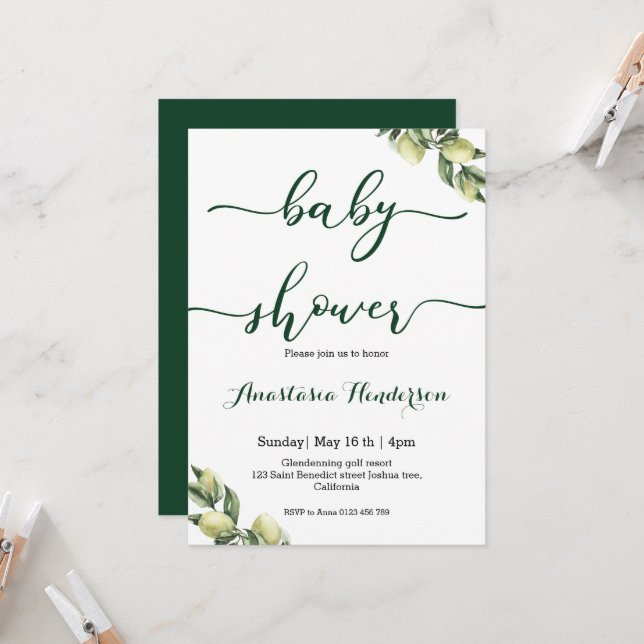 Baby shower Invitation (Front/Back In Situ)